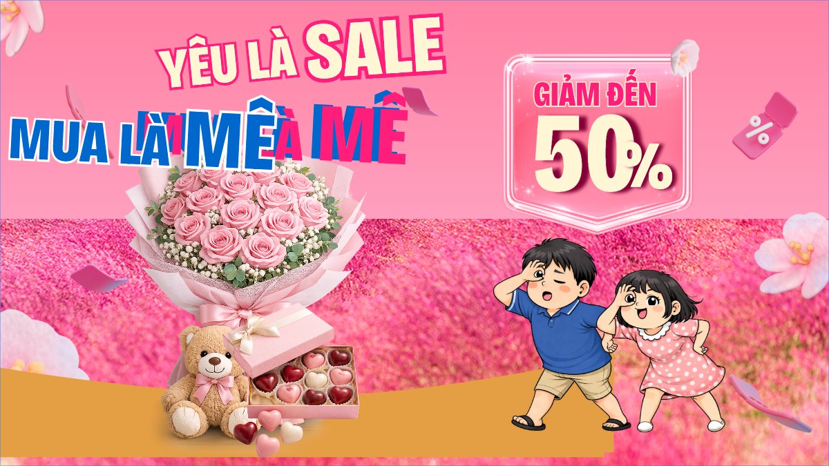Mẫu Bài post MXH (16:9) Yêu là sale mua là mê — LayerPic