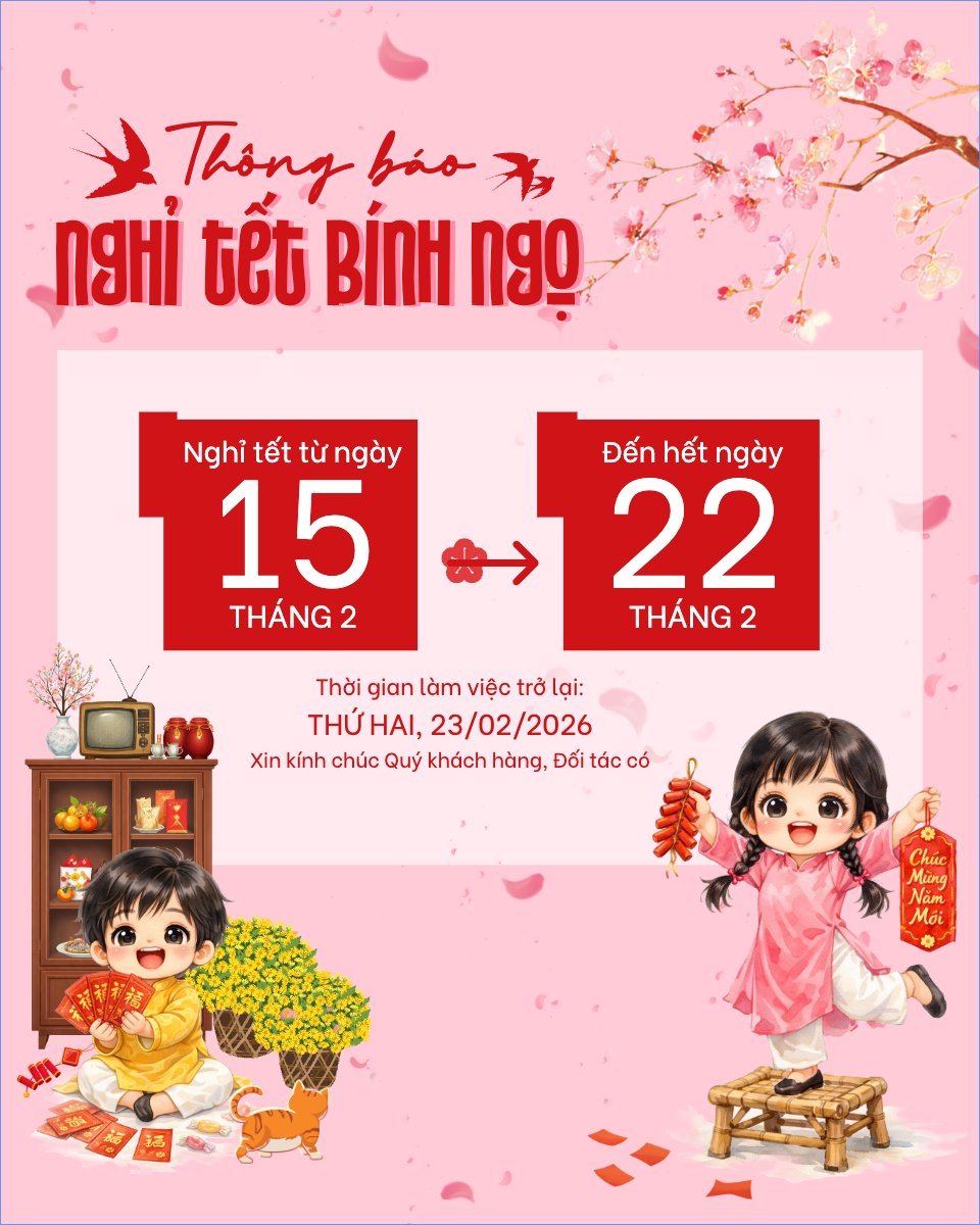Mẫu Bài post MXH dọc Thông báo nghỉ tết Nguyên Đán — LayerPic