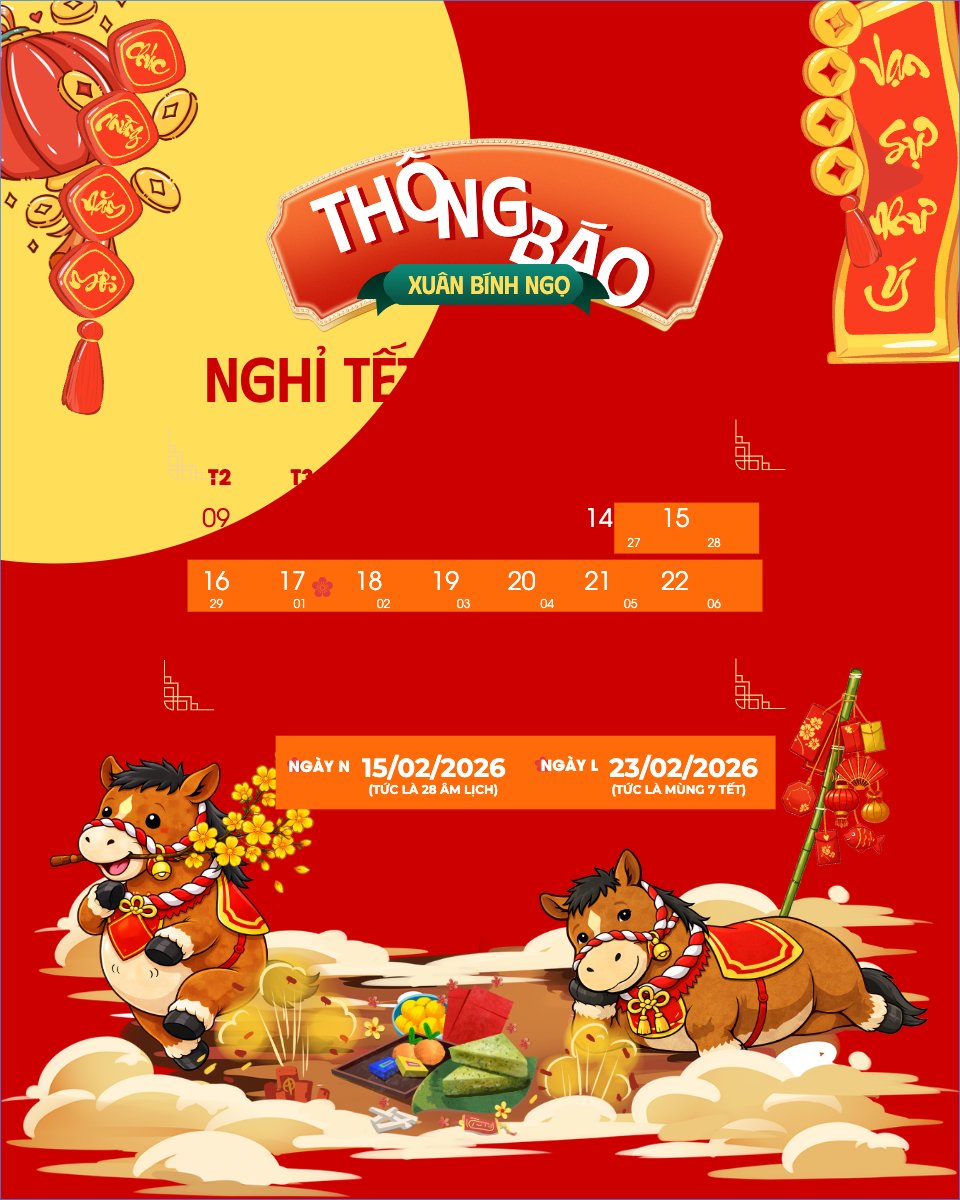 Mẫu Bài post MXH dọc Thông báo nghỉ tết Nguyên Đán — LayerPic