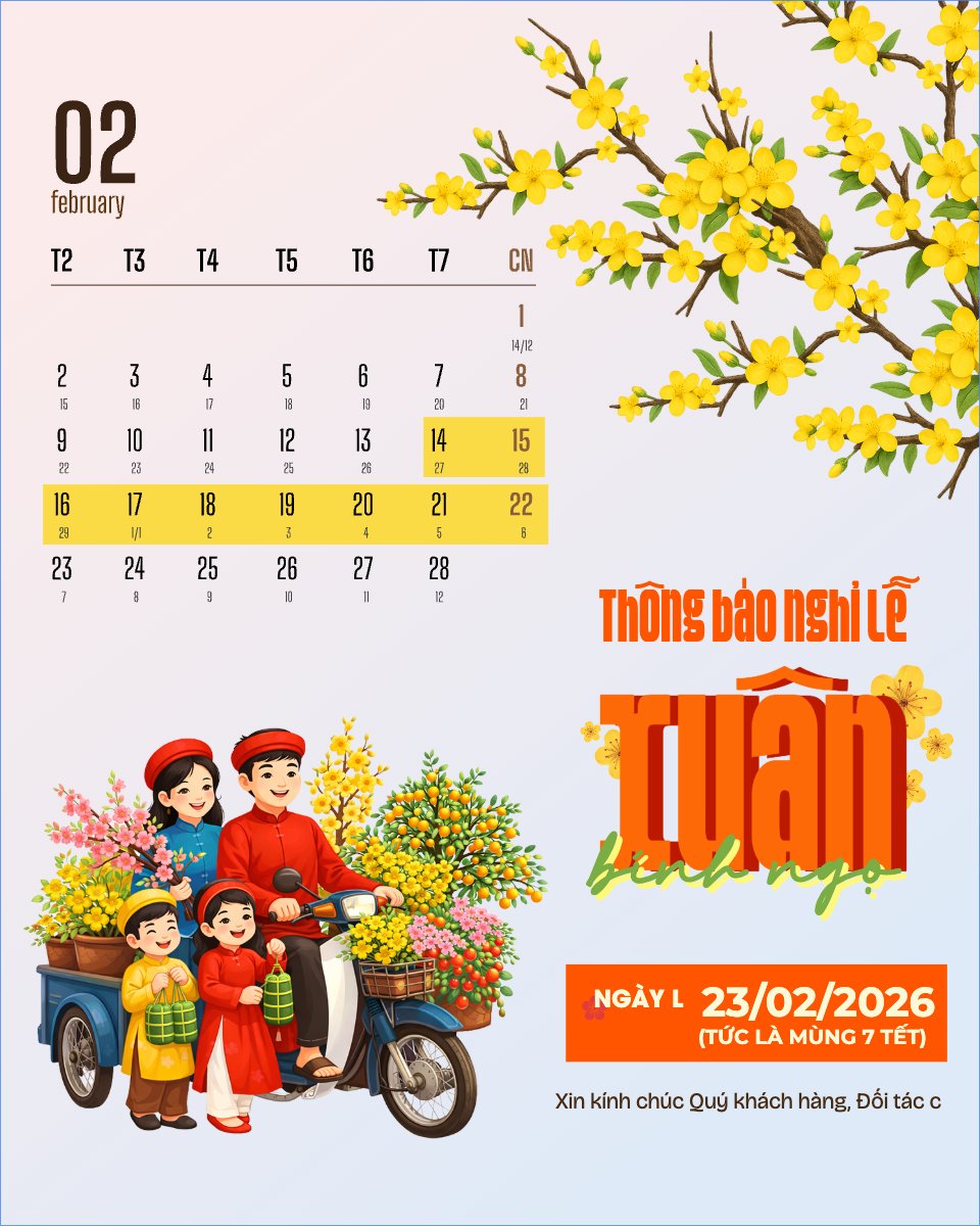 Thông báo nghỉ tết Nguyên Đán