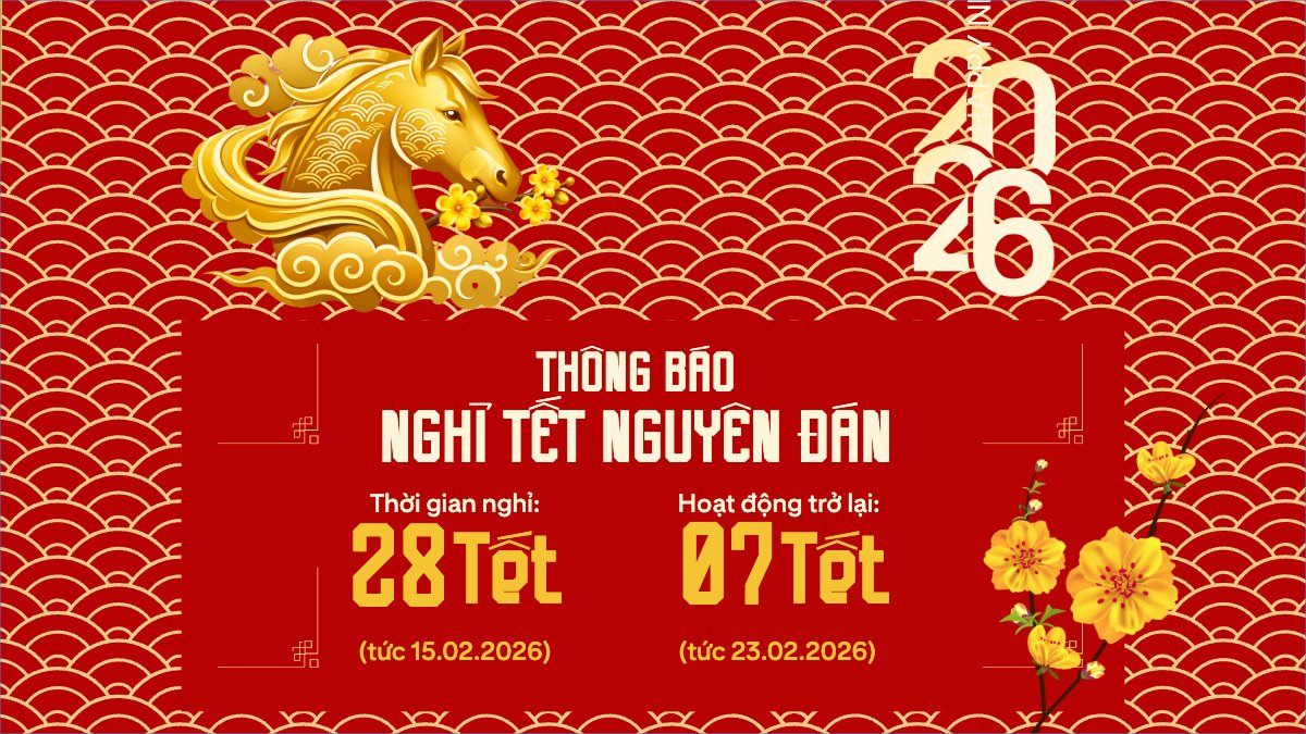 Mẫu Bài post MXH (16:9) Thông báo nghỉ tết Nguyên Đán — LayerPic