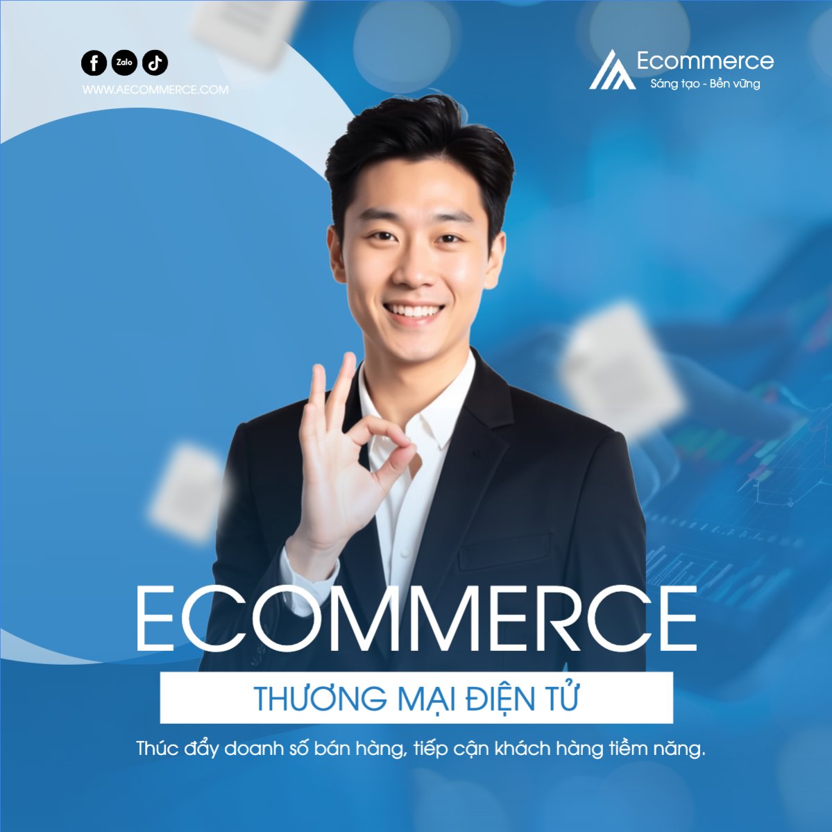 Mẫu Bài post MXH vuông Thương mại điện tử, commercial electronics, doanh nhân — LayerPic