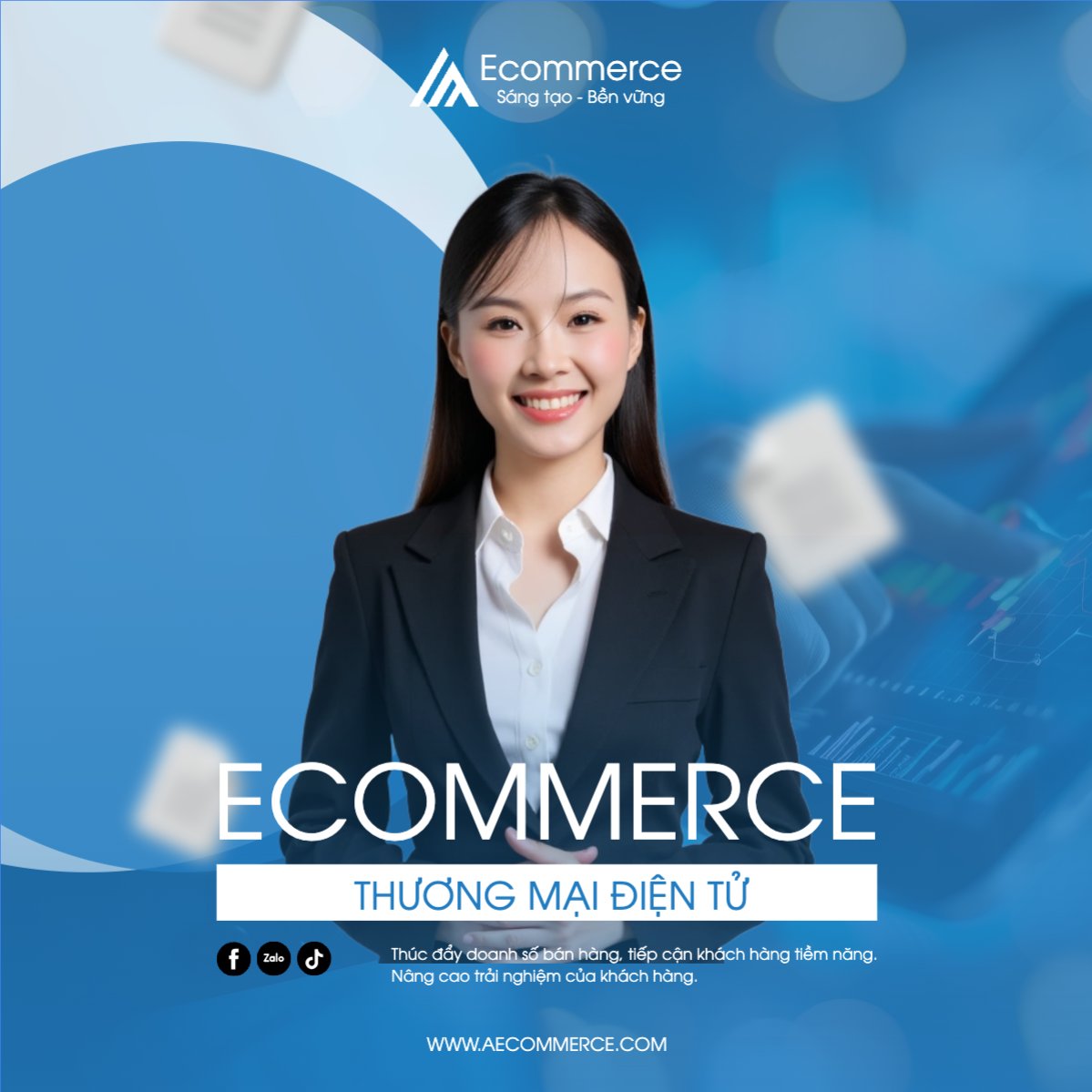 Mẫu Bài post MXH vuông Thương mại điện tử, commercial electronics, doanh nhân — LayerPic