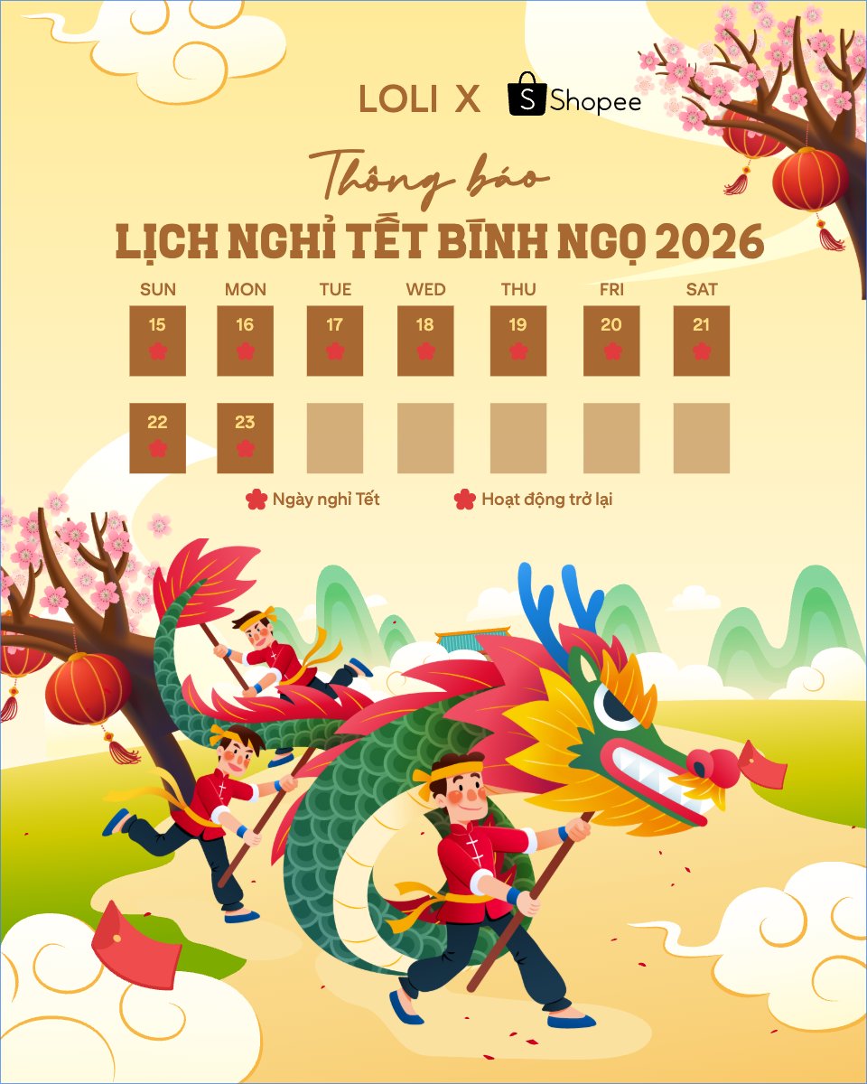 Mẫu Bài post MXH dọc Thông báo lịch nghỉ tết nguyên đán Bính Ngọ 2026 — LayerPic