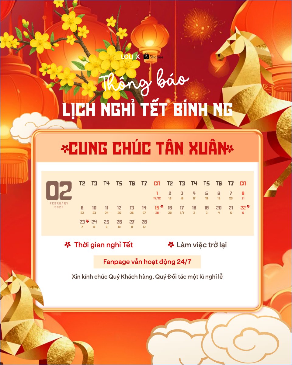 Mẫu Bài post MXH dọc Thông báo lịch nghỉ tết nguyên đán Bính Ngọ 2026 — LayerPic