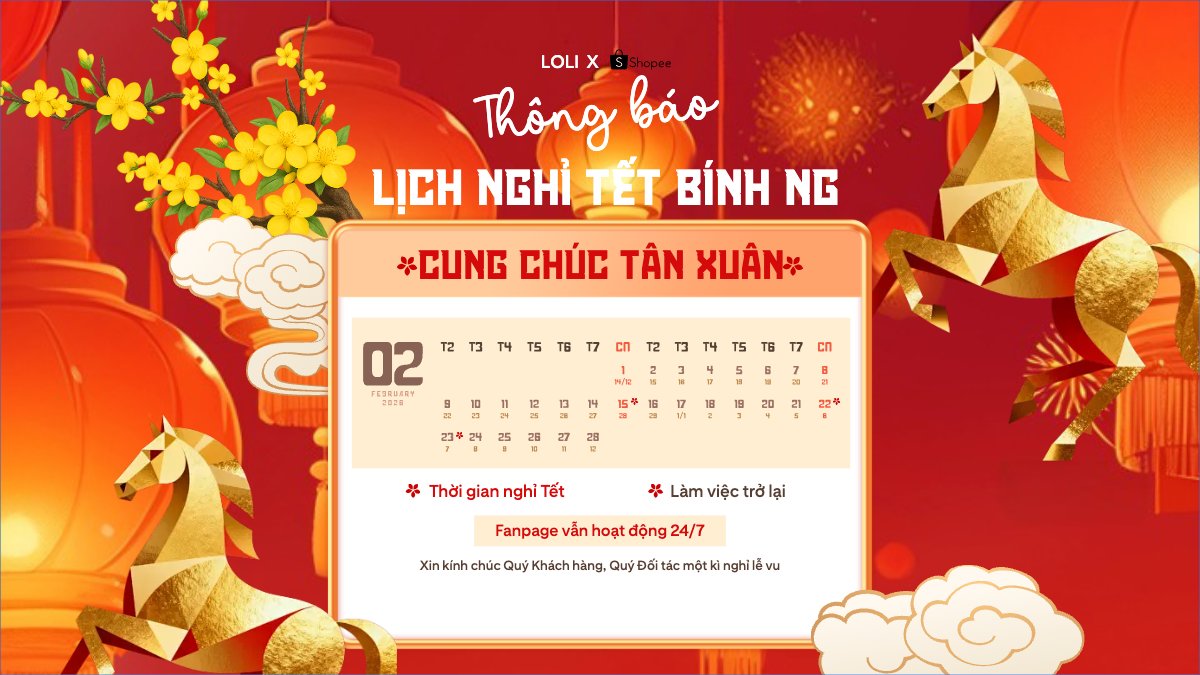 Thông báo lịch nghỉ tết nguyên đán Bính Ngọ 2026