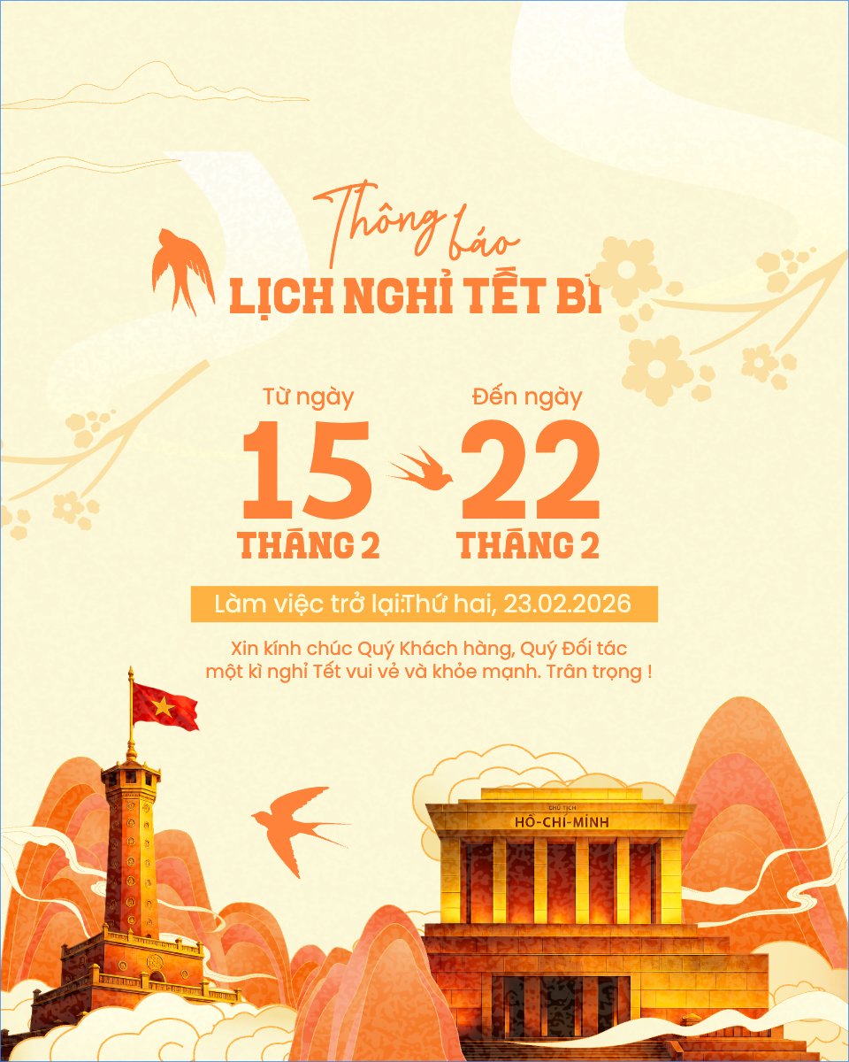 Mẫu Bài post MXH dọc Thông báo lịch nghỉ tết nguyên đán Bính Ngọ 2026 — LayerPic