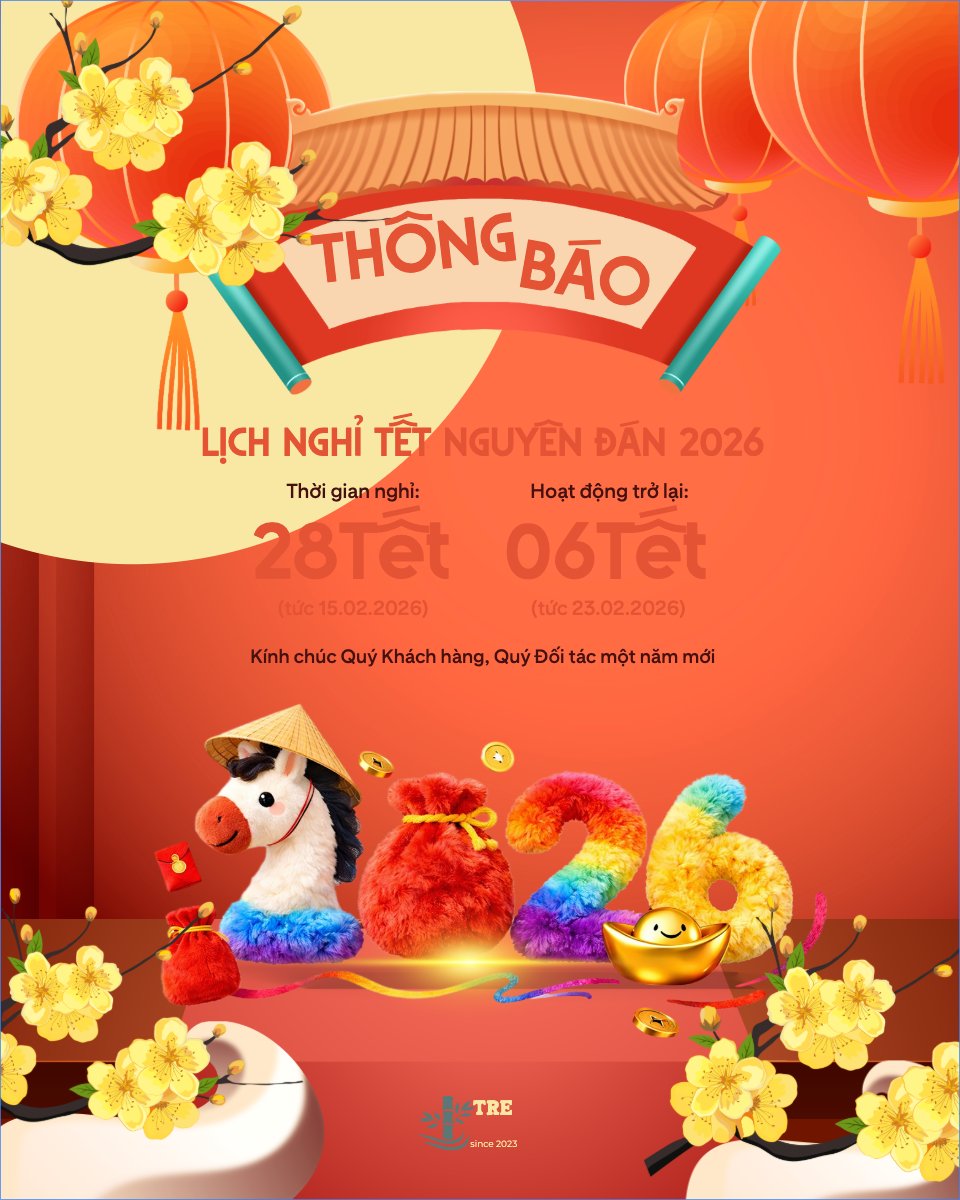 Mẫu Bài post MXH dọc Thông báo lịch nghỉ tết nguyên đán Bính Ngọ 2026 — LayerPic