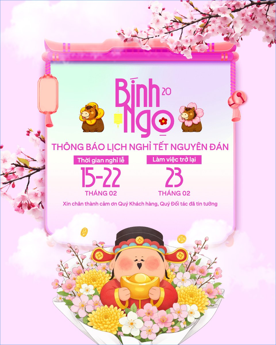 Thông báo lịch nghỉ tết nguyên đán Bính Ngọ 2026
