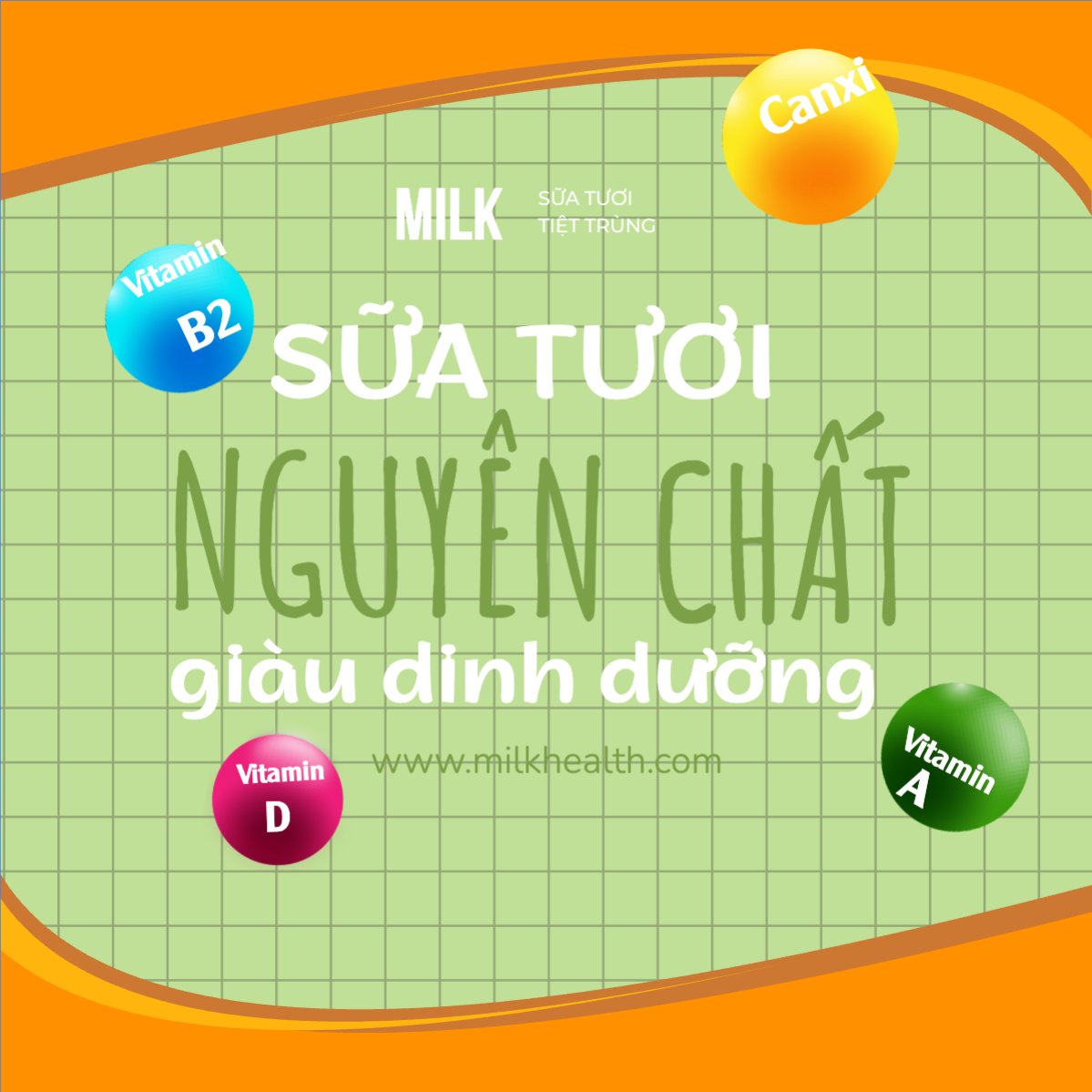 Mẫu Bài post MXH vuông Sữa, milk, đồ uống, drink , dinh dưỡng, thực phẩm — LayerPic