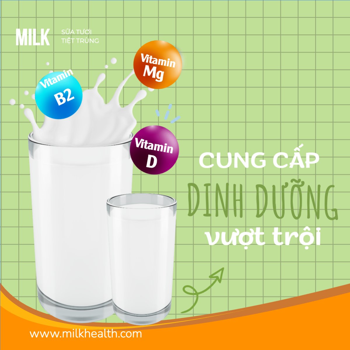 Mẫu Bài post MXH vuông Sữa, milk, đồ uống, drink , dinh dưỡng, thực phẩm — LayerPic