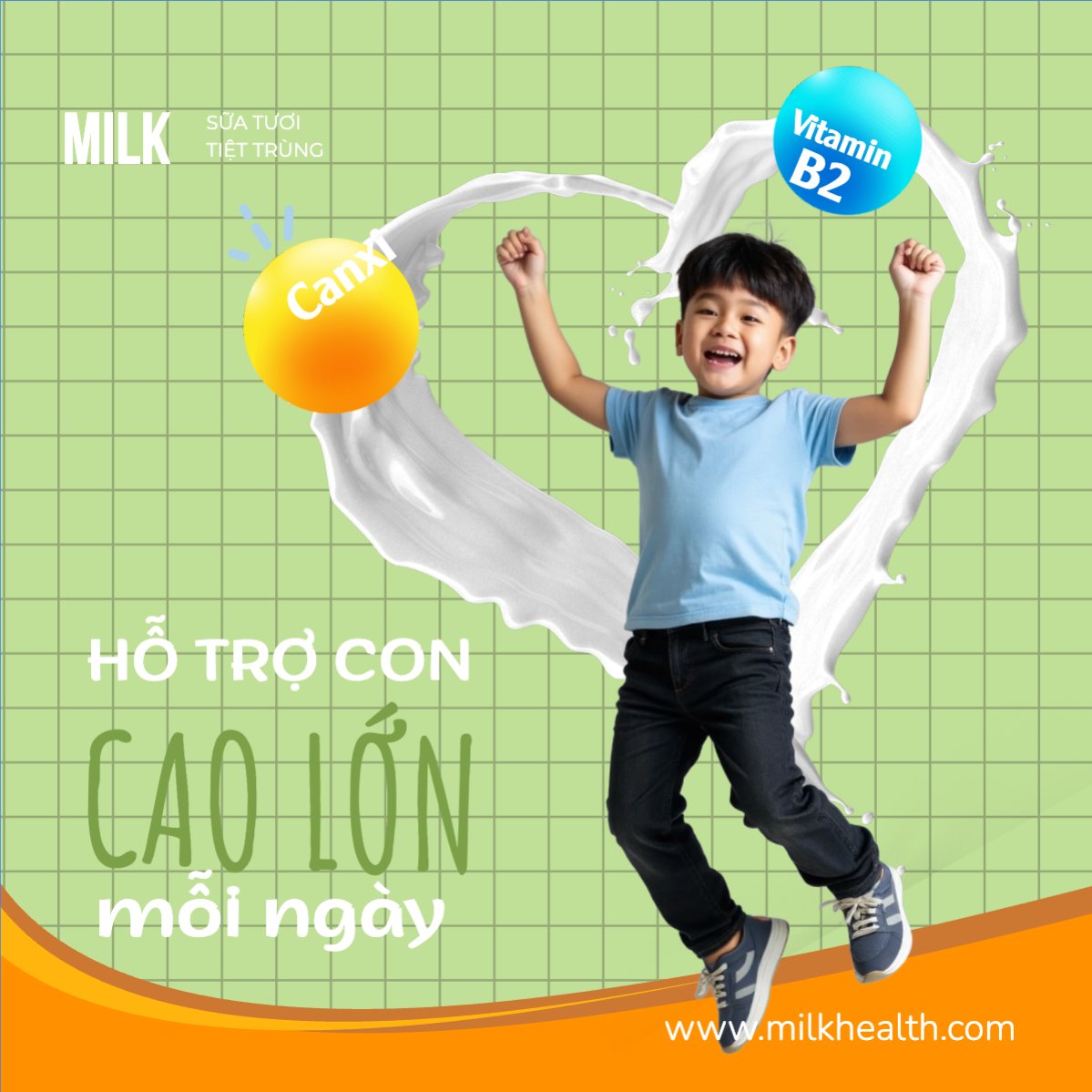 Mẫu Bài post MXH vuông Sữa, milk, đồ uống, drink , dinh dưỡng, thực phẩm — LayerPic
