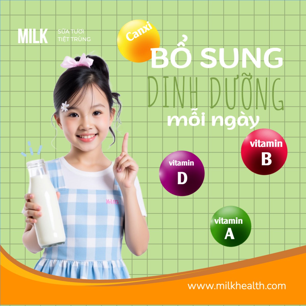 Mẫu Bài post MXH vuông Sữa, milk, đồ uống, drink , dinh dưỡng, thực phẩm — LayerPic