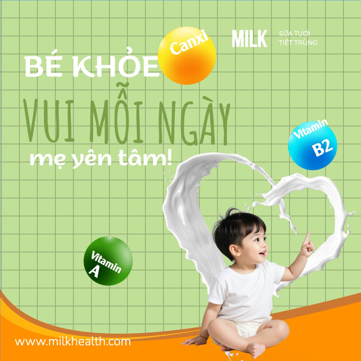 Mẫu Bài post MXH vuông Sữa, milk, đồ uống, drink , dinh dưỡng, thực phẩm — LayerPic