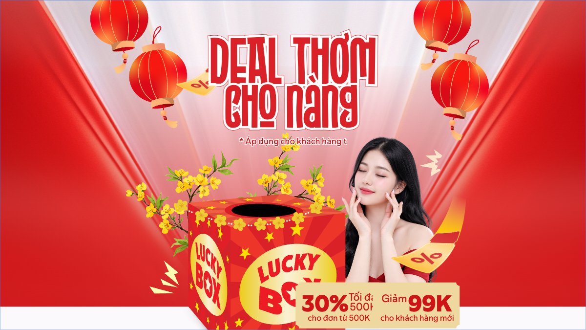 Mẫu Bài post MXH (16:9) Deal thơm cho nàng — LayerPic