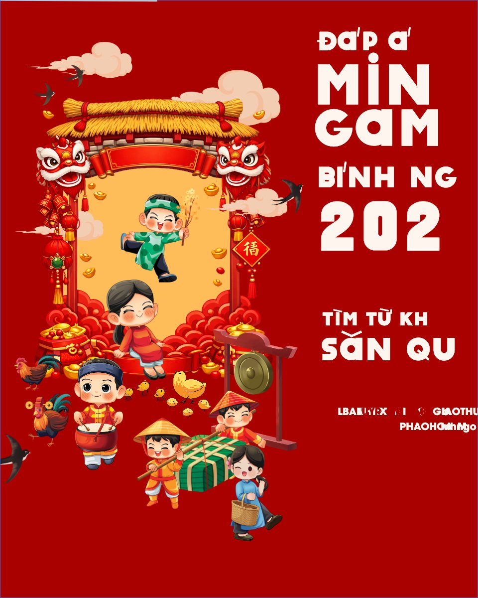 Mẫu Bài post MXH dọc Đáp án minigame tết bính ngọ 2026 — LayerPic