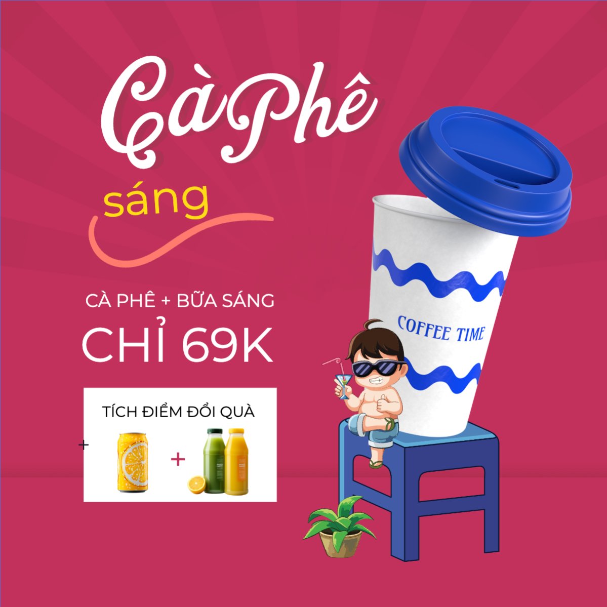 Mẫu Bài post MXH vuông Cà phê, coffee, nước uống, juice, giải khát, F&B, drink — LayerPic