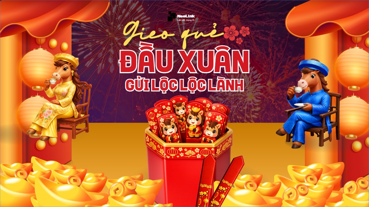 Mẫu Bài post MXH (16:9) Gieo quẻ đầu xuân gửi lộc lộc lành — LayerPic