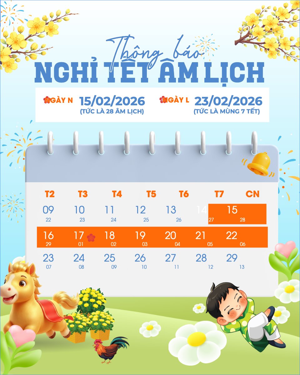 Mẫu Bài post MXH dọc Thông báo nghỉ tết âm lịch — LayerPic