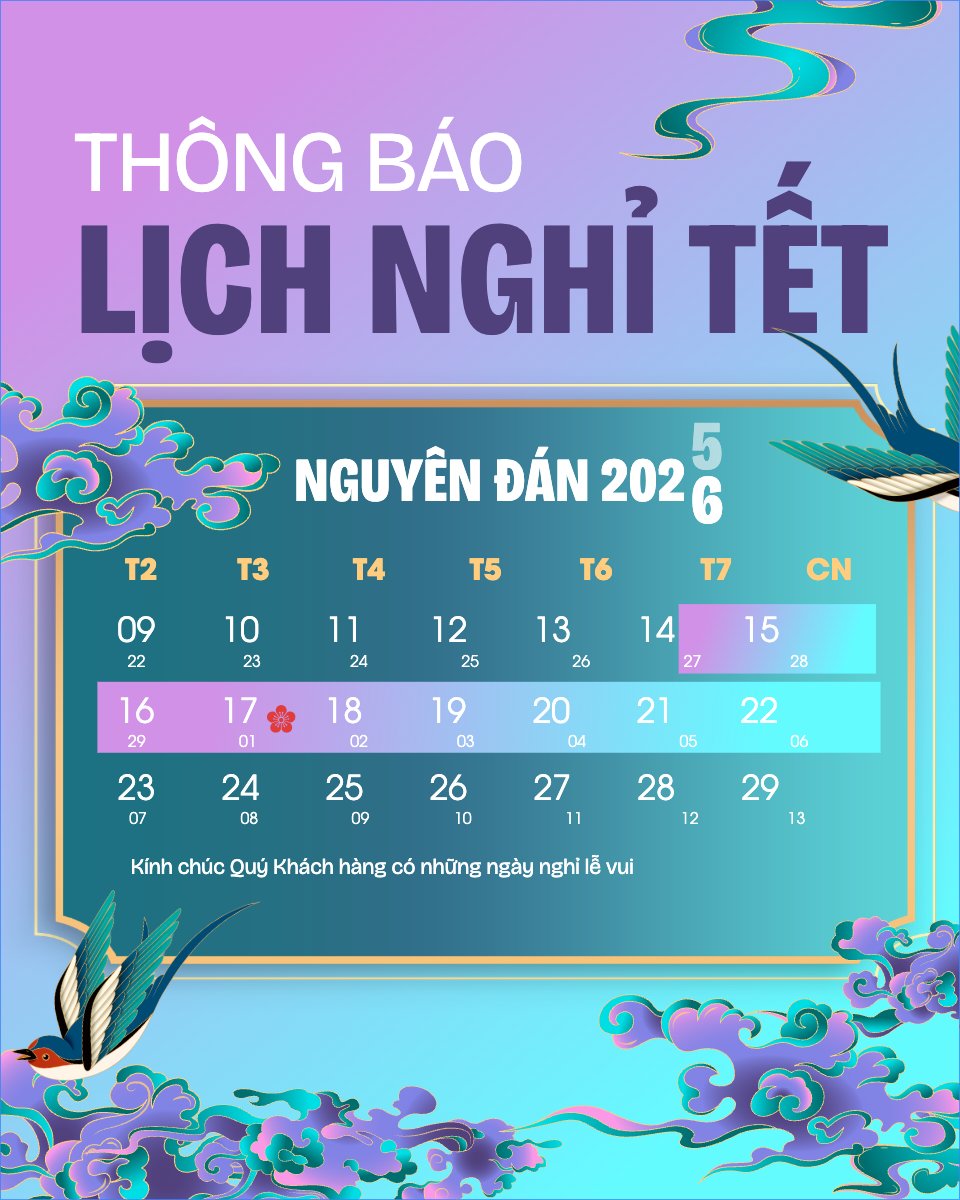 Mẫu Bài post MXH dọc Thông báo nghỉ tết Nguyên Đán — LayerPic