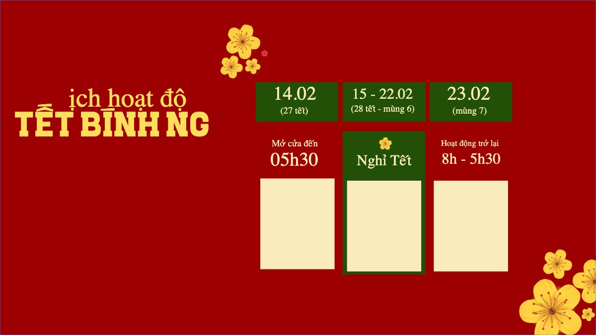 Mẫu Bài post MXH (16:9) Lịch hoạt động tết bính ngọ — LayerPic