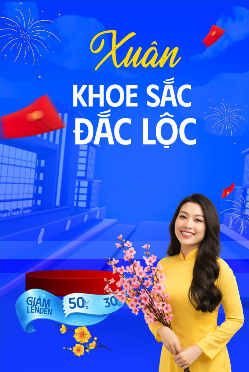Mẫu Bài post MXH dọc Xuân khoe sắc đắc lộc vàng — LayerPic