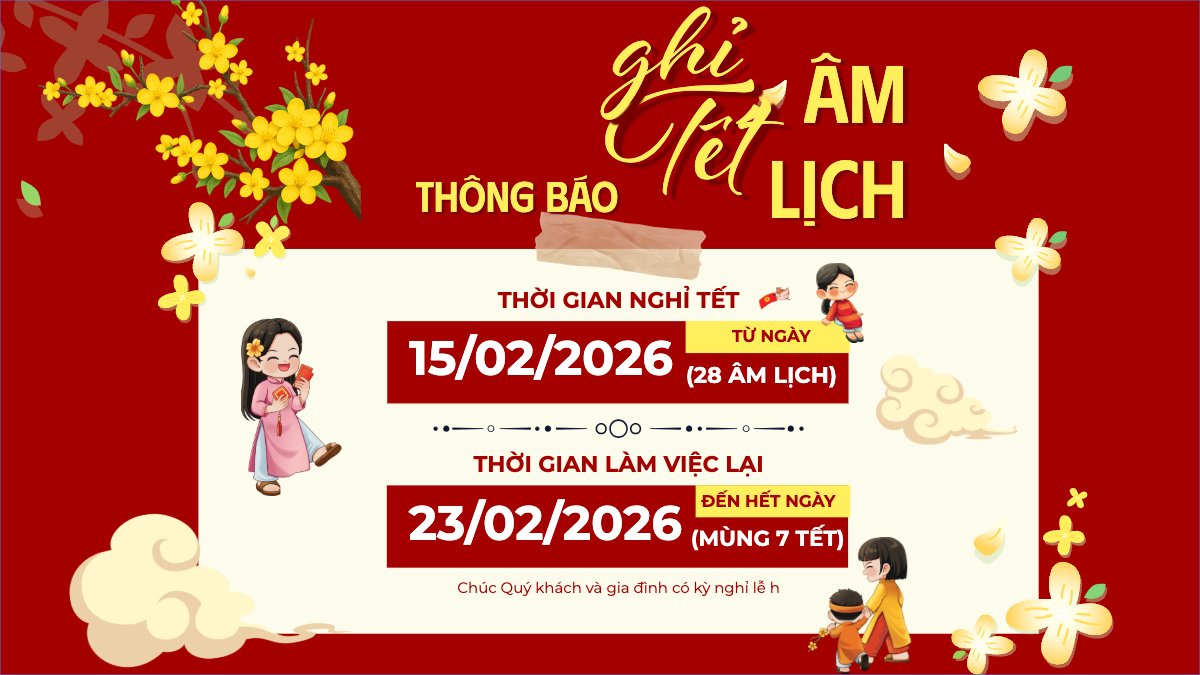 Mẫu Bài post MXH (16:9) Thông báo nghỉ tết âm lịch — LayerPic