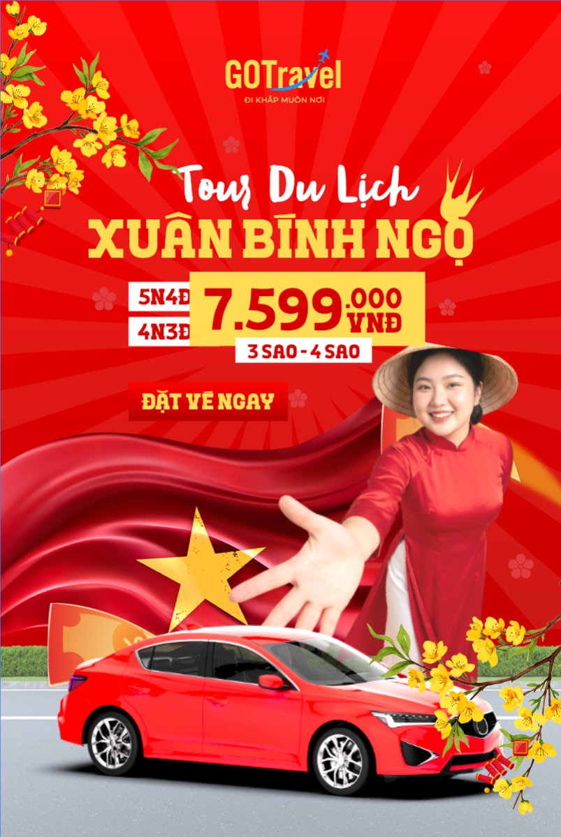 Mẫu Bài post MXH dọc Tour du lịch xuân Bính ngọ — LayerPic