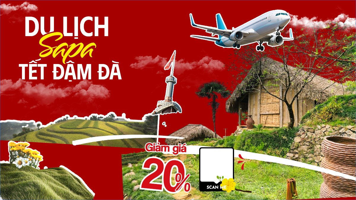 Mẫu Bài post MXH (16:9) Du lịch sapa tiết kiệm đậm đà — LayerPic