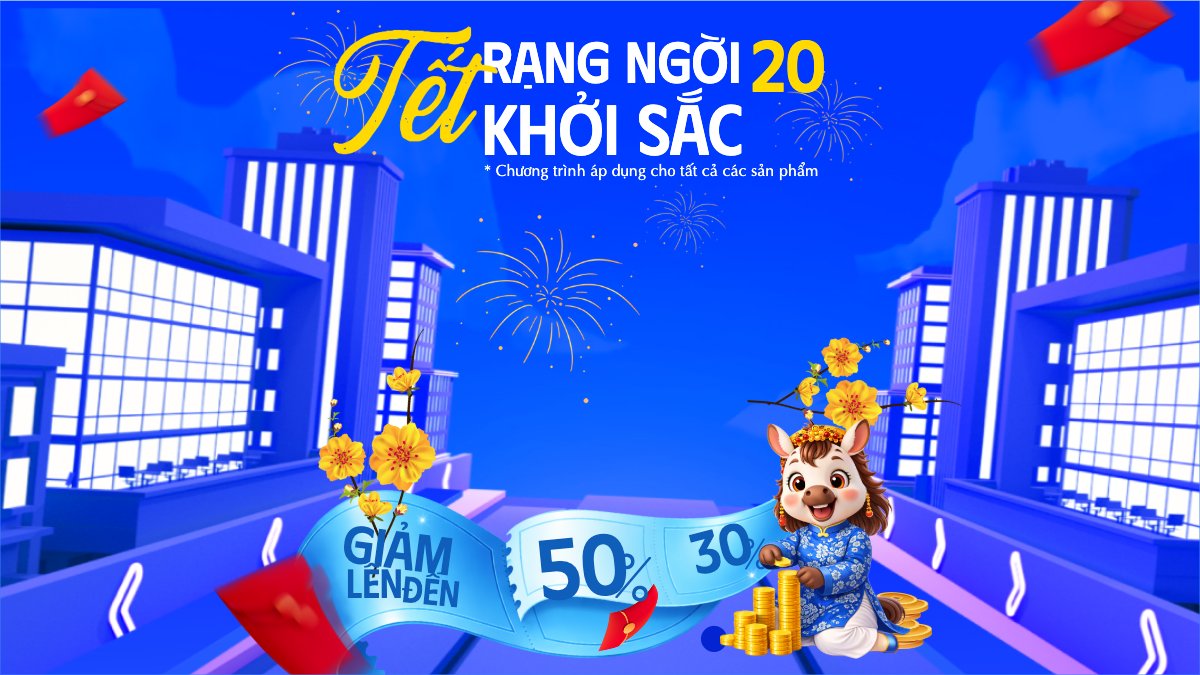 Mẫu Bài post MXH (16:9) Tết rạng ngời khởi sắc — LayerPic