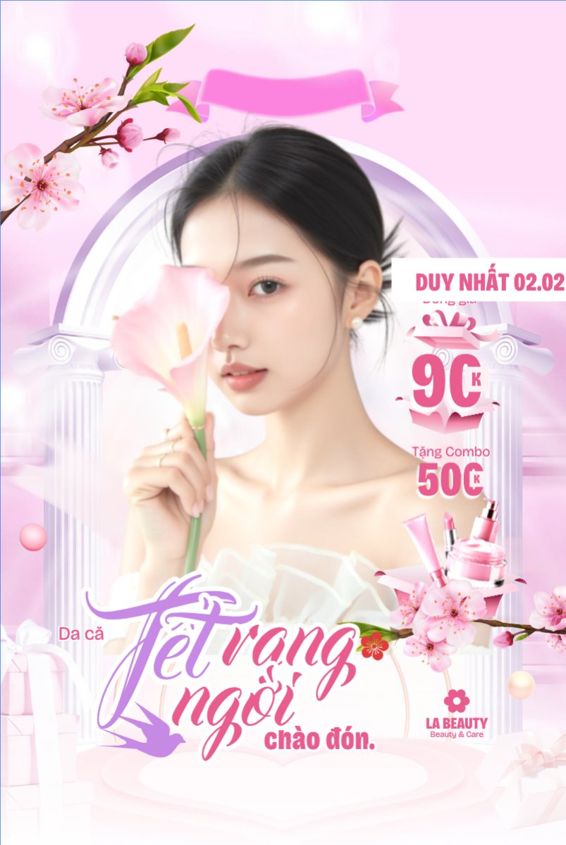 Mẫu Bài post MXH dọc Tết rạng ngời chào đón — LayerPic