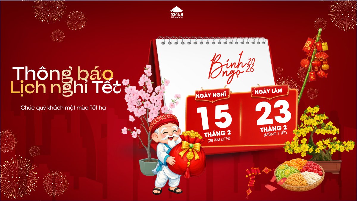 Mẫu Bài post MXH (16:9) Thông báo nghỉ tết Nguyên Đán — LayerPic