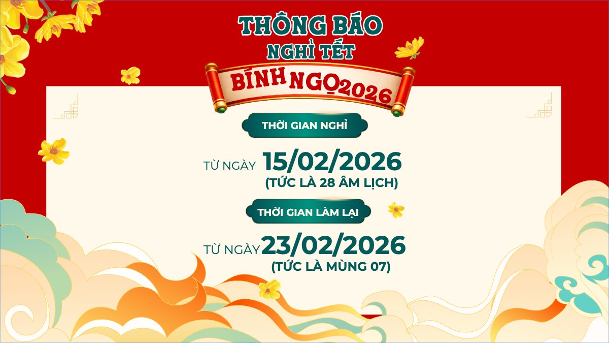 Mẫu Bài post MXH (16:9) Thông báo nghỉ tết Nguyên Đán — LayerPic