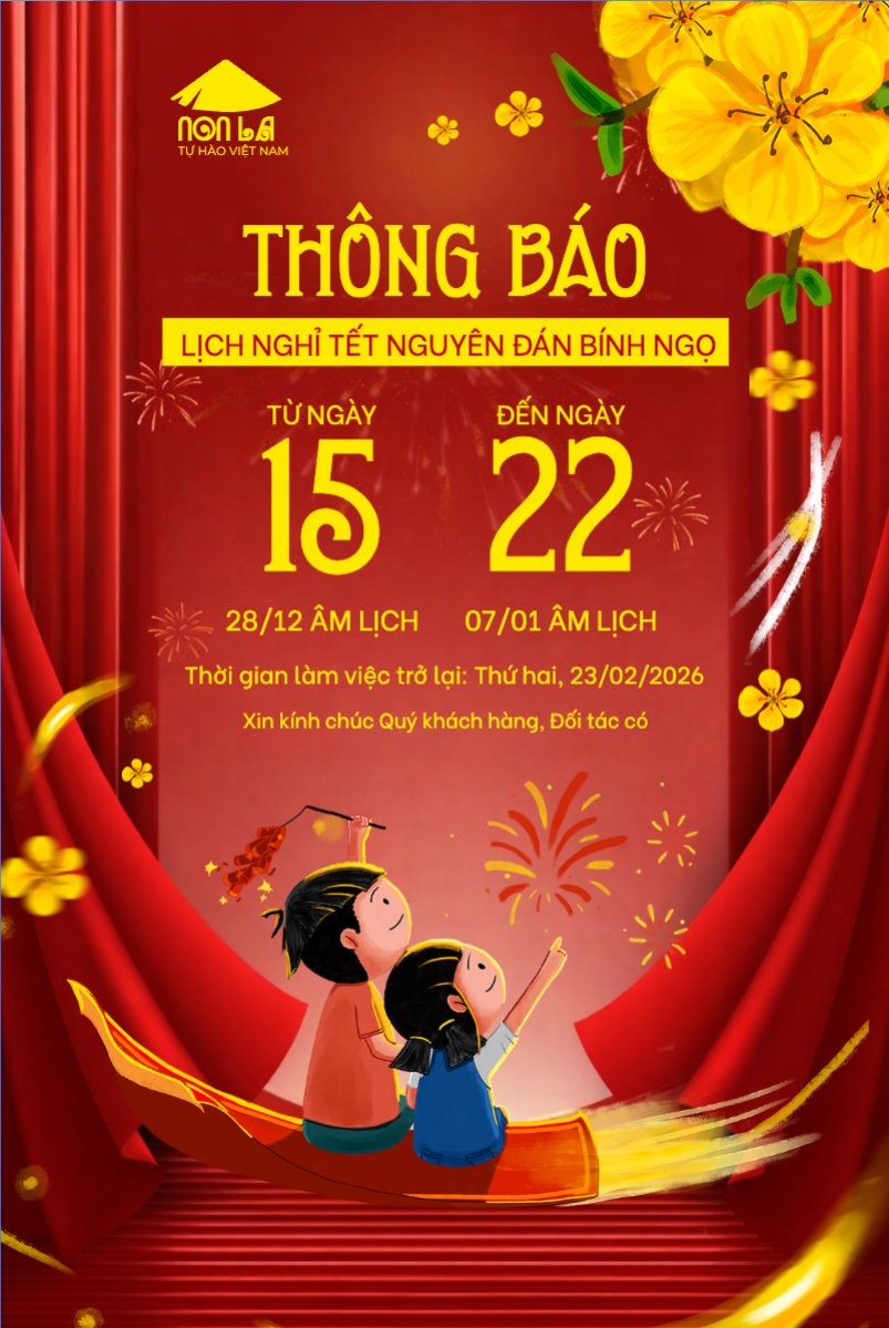 Mẫu Bài post MXH dọc Thông báo lịch nghỉ tết nguyên đán Bính Ngọ 2026 — LayerPic