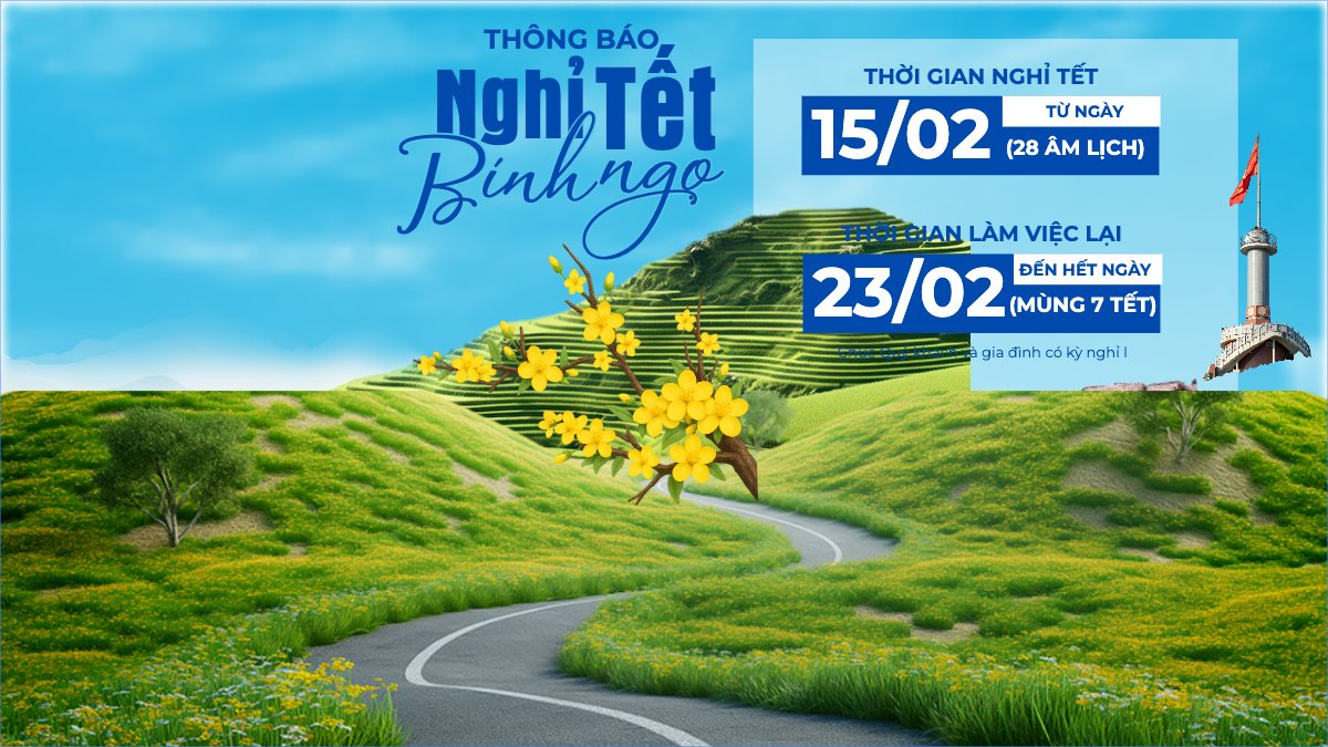 Mẫu Bài post MXH (16:9) Thông báo nghỉ tết Nguyên Đán — LayerPic
