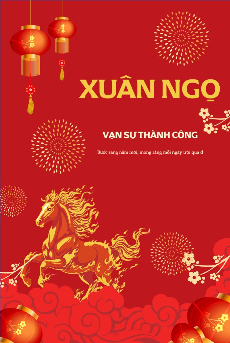 Mẫu Bài post MXH dọc Xuân ngọ phi mã vạn sự thành công — LayerPic