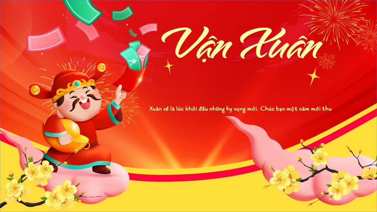 Mẫu Bài post MXH (16:9) Vận xuân khởi sắc — LayerPic