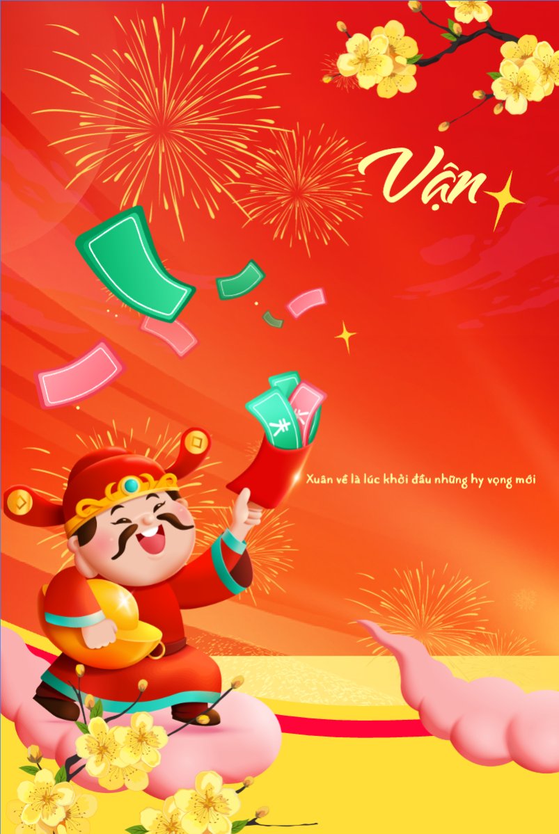 Mẫu Bài post MXH dọc Vận xuân khởi sắc — LayerPic