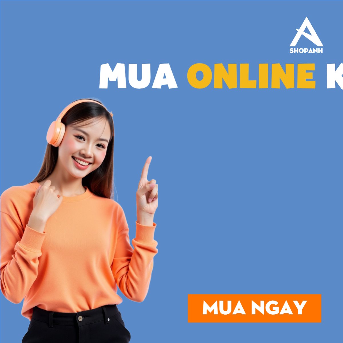 Mẫu Bài post MXH vuông Buy online, mua hàng trực tuyến, thương mại điện tử, commercial electronics, social media marketing, online — LayerPic