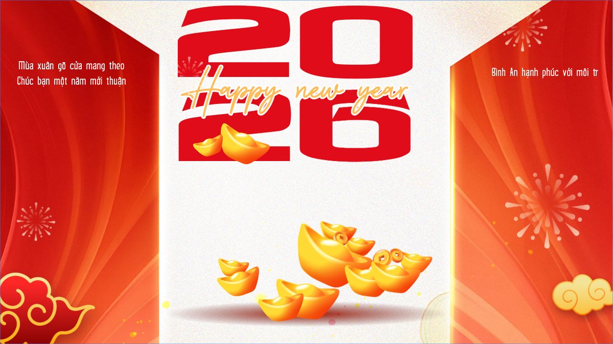 Mẫu Bài post MXH (16:9) Happy new year 2026 — LayerPic