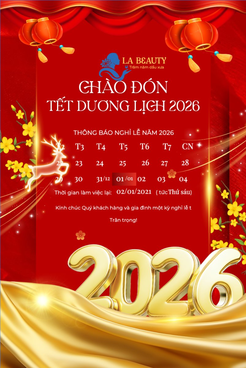 Mẫu Bài post MXH dọc Thông báo lịch nghỉ Tết dương lịch 2026 — LayerPic