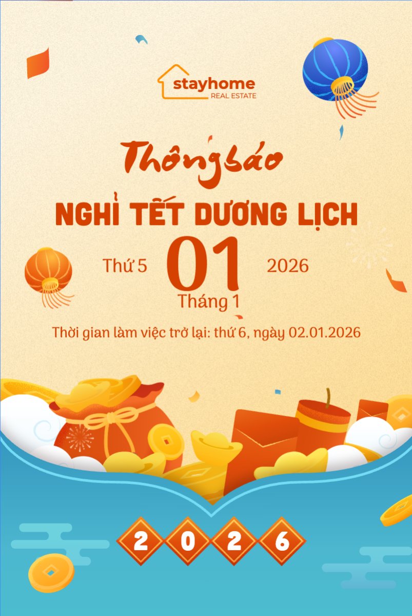 Mẫu Bài post MXH dọc Thông báo lịch nghỉ Tết dương lịch 2026 — LayerPic