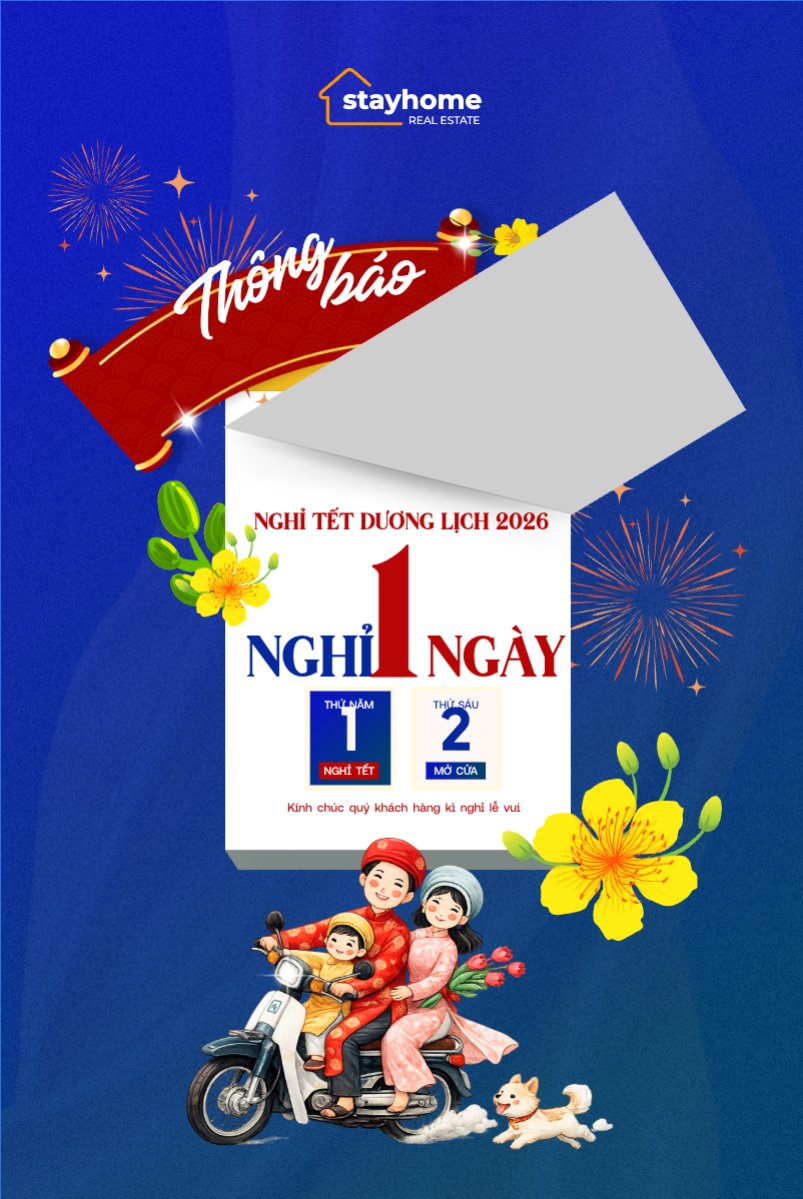 Mẫu Bài post MXH dọc Thông báo lịch nghỉ Tết dương lịch 2026 — LayerPic