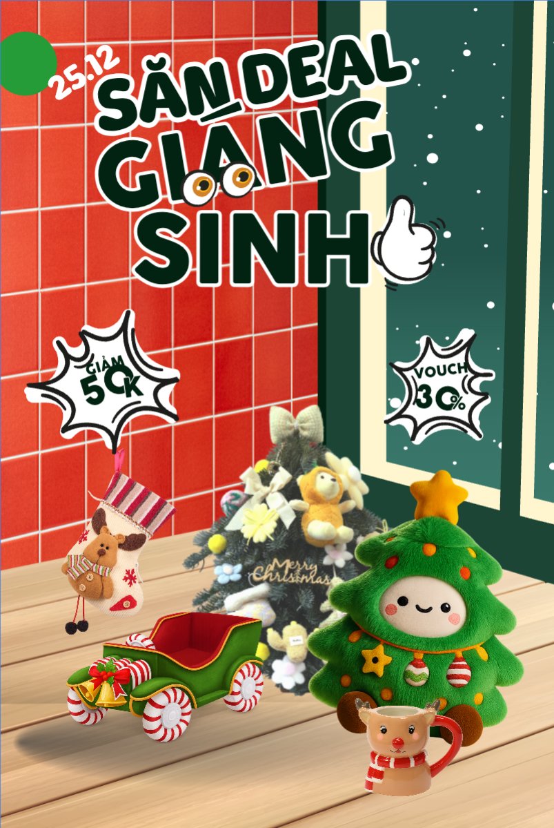 Mẫu Bài post MXH dọc Săn deal giáng sinh — LayerPic