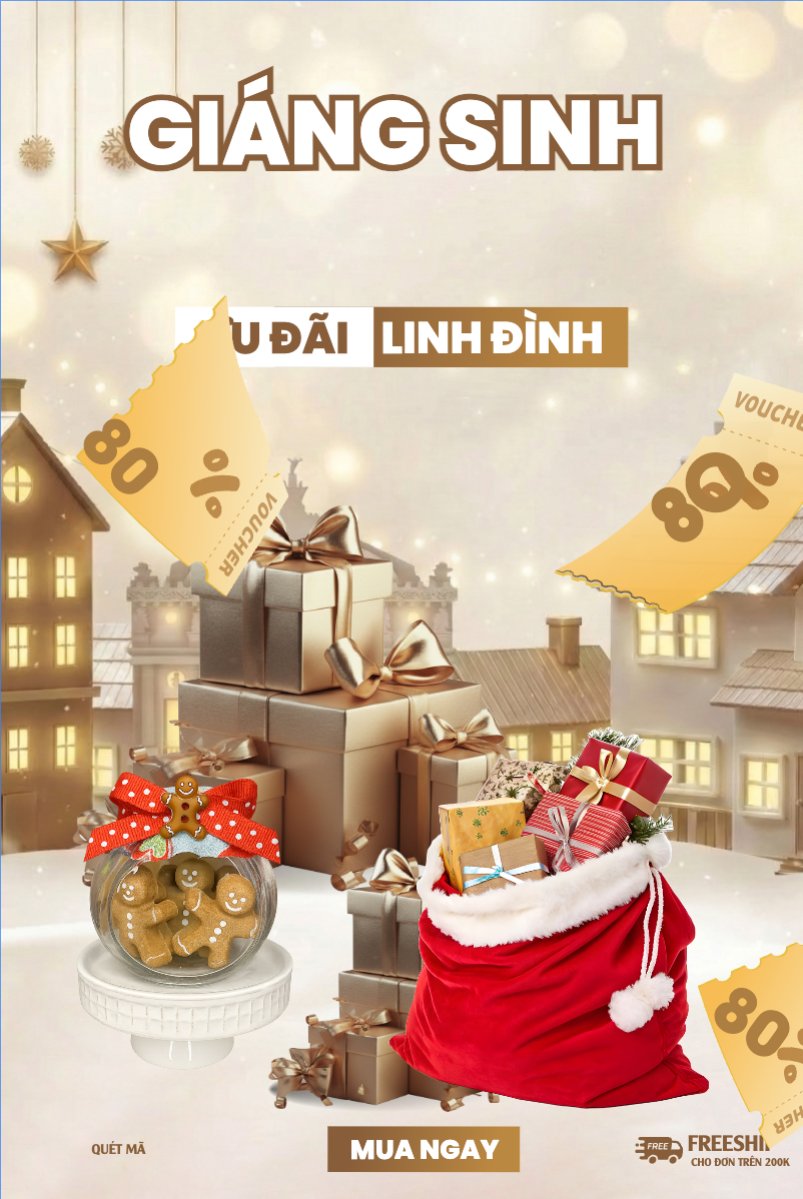 Mẫu Bài post MXH dọc Giáng sinh lung linh ưu đãi linh đình — LayerPic