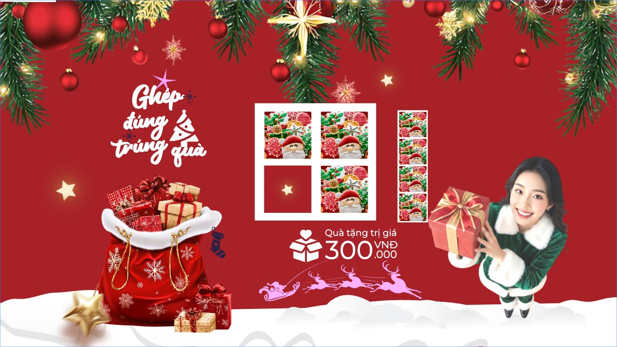 Mẫu Bài post MXH (16:9) Ghép đúng trúng quà — LayerPic