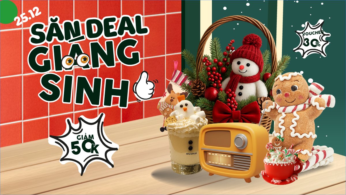 Mẫu Bài post MXH (16:9) Săn deal giáng sinh — LayerPic