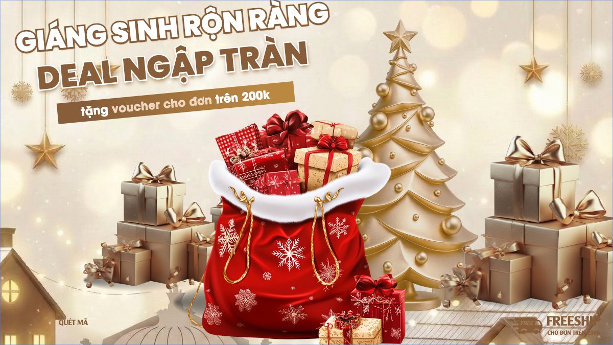 Mẫu Bài post MXH (16:9) Giáng sinh rộn ràng deal ngập tàn — LayerPic