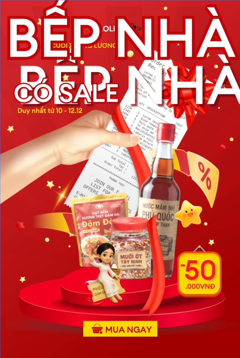 Mẫu Bài post MXH dọc Cuối tháng lương về bếp nhà có sale — LayerPic