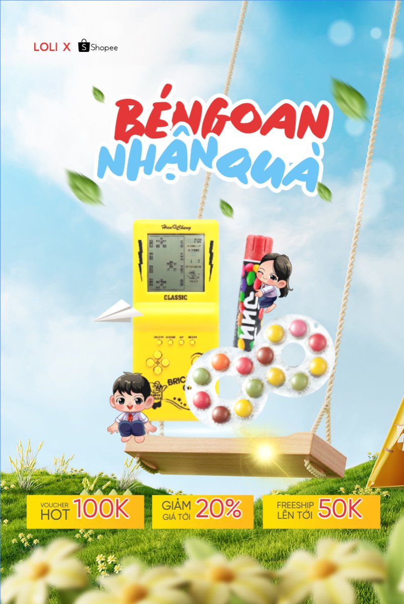 Mẫu Bài post MXH dọc Bé ngoan nhận quà — LayerPic